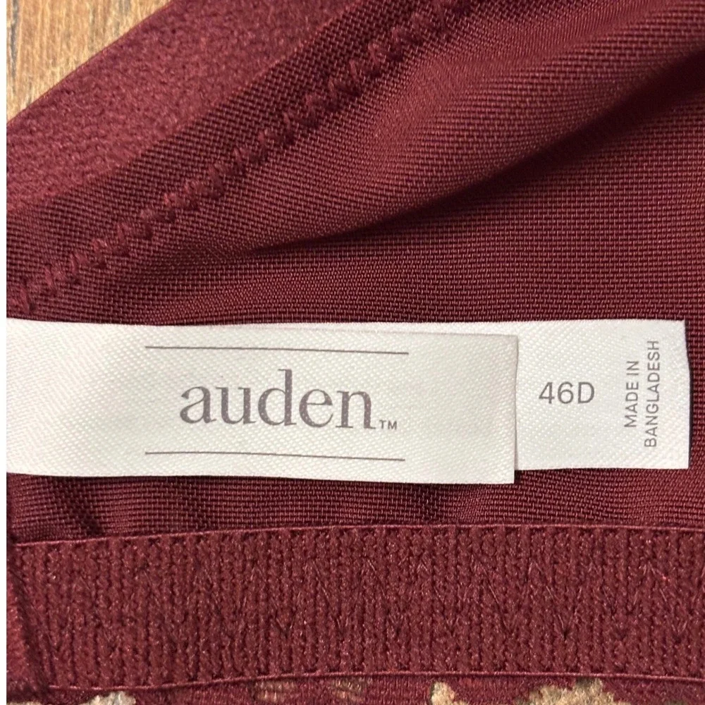 Auden 46D Lace Unlined Balconette Bra Womens Berry Red